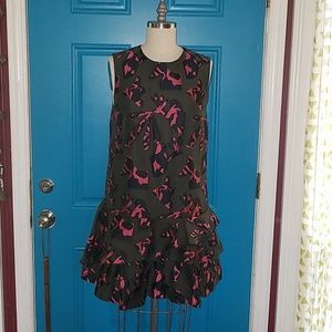Zip back, double flounce, sleeveless dress, 10